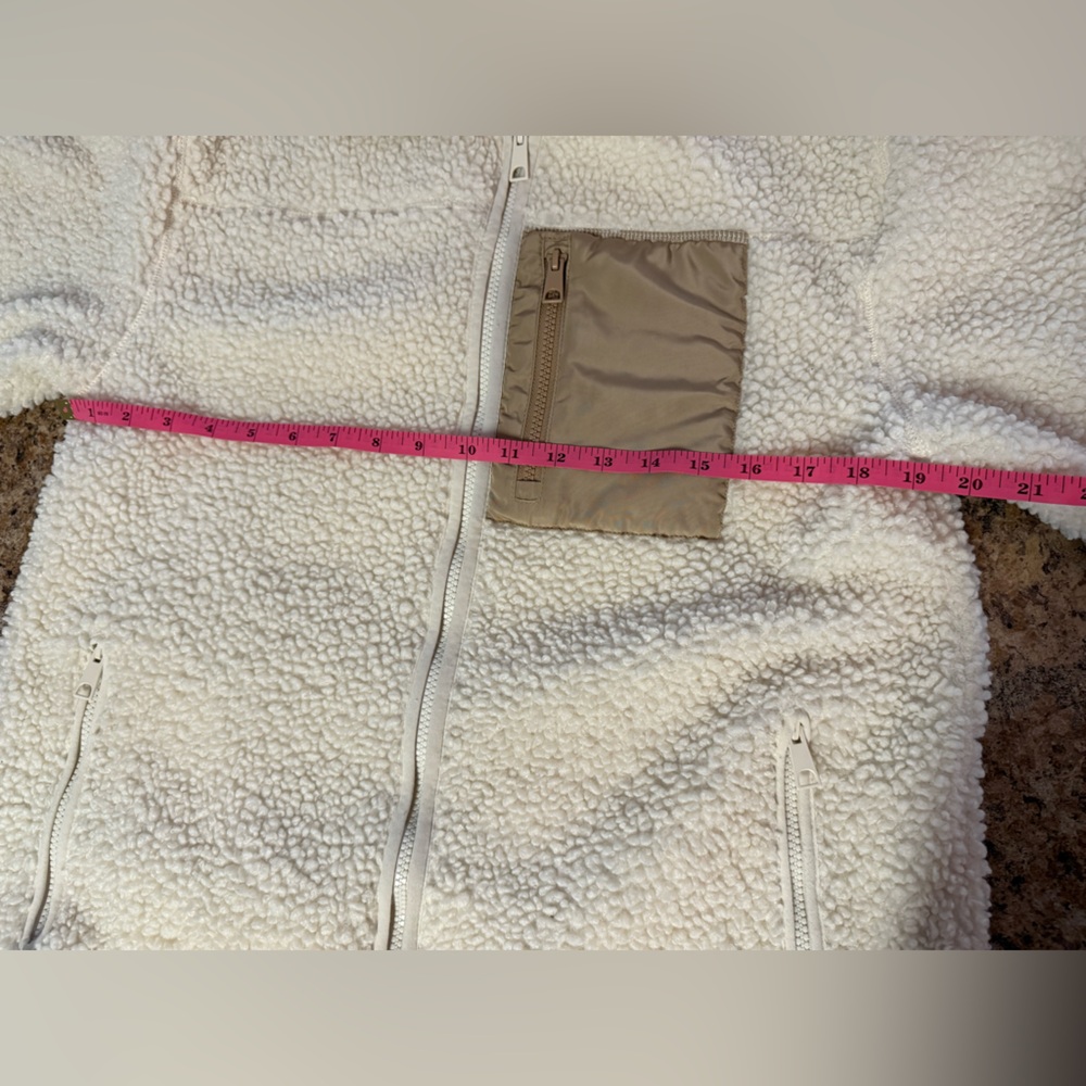 H&M Cream Sherpa Jacket With Chest Pocket Small - Picture 5 of 6
